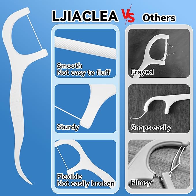 Floss Picks 1000 Count Dental Floss Sticks Gen 3 Bulk Tooth Picks Flossers with Travel Case Toothpicks for Family Restaurant Adults Teeth Cleaning