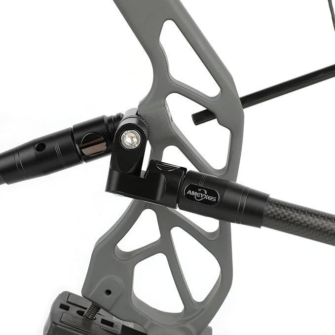 AMEYXGS Archery Bow Stabilizer for Compound Bow, 3K Carbon Fiber 6", 8", 10", 12" 15" Rods, Damping System, Weights Kit, Single Side V-Bar Mount,Quick Disconnect-StrideForce Fitness