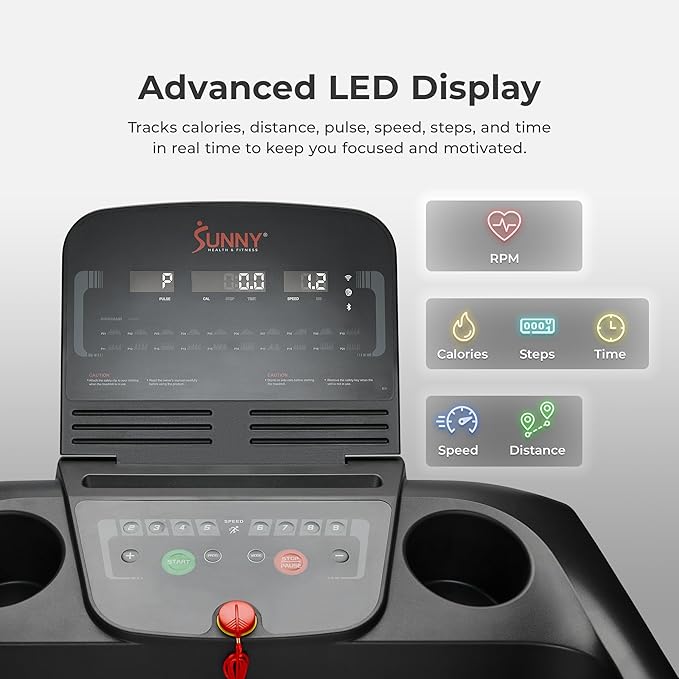 Sunny Health & Fitness Smart Wi-Fi Treadmills-StrideForce Fitness