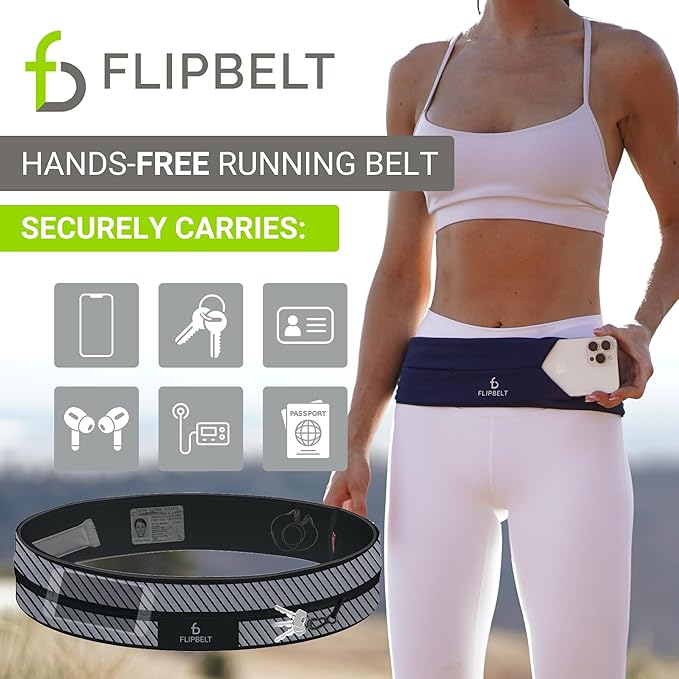 FlipBelt Classic Running Belt, Running Fanny Pack for Women and Men, USA Company-StrideForce Fitness