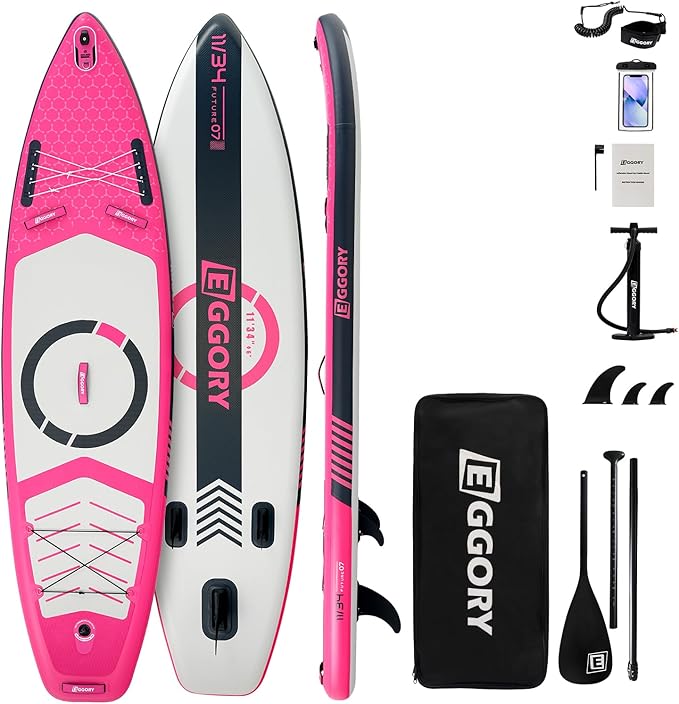 Inflatable Paddle Board,Stand Up Paddle Board Set, Extra Wide SUP Board with Removable Fin, Floating Paddle, Hand Pump, Waterproof Phone Pouch,Traveling Board-StrideForce Fitness