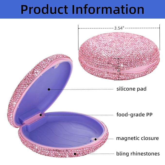 Retainer Holder Partial Denture Case Travel Retainer Container Mouthpiece Case Slim Dental Retainer Cases Orthodontic Mouthguard Case for Women(Pink)