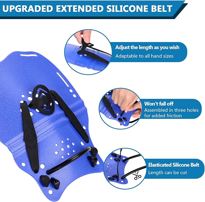 Hikeen Swim Paddle Hand for Adult and Junior, Swim Training Hand Paddles with Adjustable Straps, Swimming Hand Paddles for Training-StrideForce Fitness