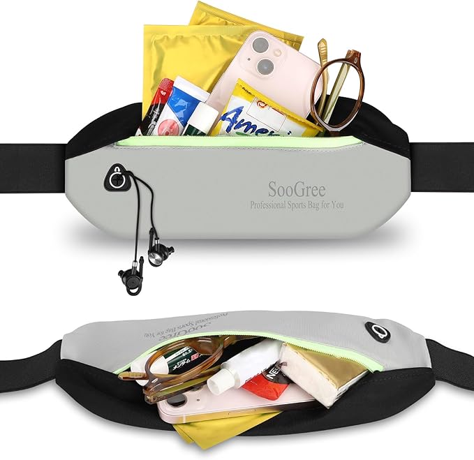 Slim Fanny Packs for Women Men,Waterproof Waist Pack with Reflective Strip Adjustable Strap,Running Belt for Sports Workout Cycling Hiking, Casual Hands-Free Wallets Phone Bag (Style 4)-StrideForce Fitness