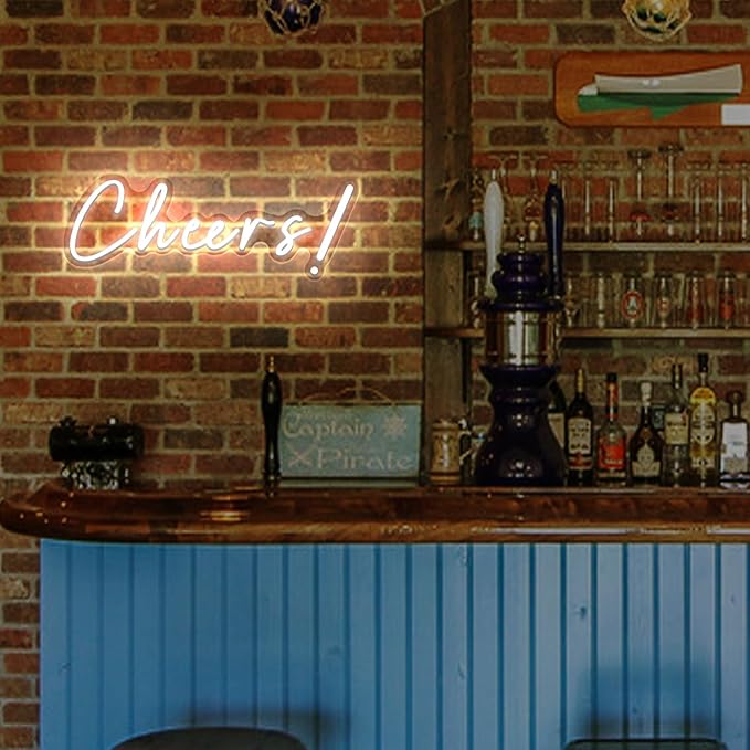 Cheers Neon Signs Cheer Sign for Bar Light Sign for Wall Decor USB Powered Neon Sign for Bar Club Gaming Room Home Birthday Party Decor Sign Gift White (18.5 * 6.69in)-StrideForce Fitness