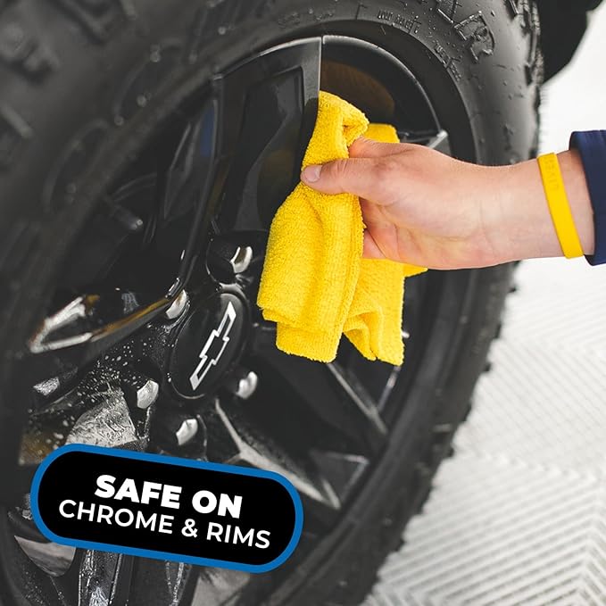 The Rag Company - Edgeless 365 Microfiber Towels (10-Pack) Premium 70/30 Blend, Professional Polishing, Wax Removal, Auto Detailing, 365gsm, 16in x 16in, Gold-StrideForce Fitness