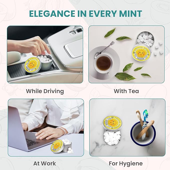 Xylitol Stone Sugar Free Candy - Vegan & Keto Friendly Unique Hard Candy Sugar-Free - 100% Natural Flavor Candies - Gluten Free & Non-GMO Breath Freshener Low Calorie Mints- Lemon Booster (Pack of 2)