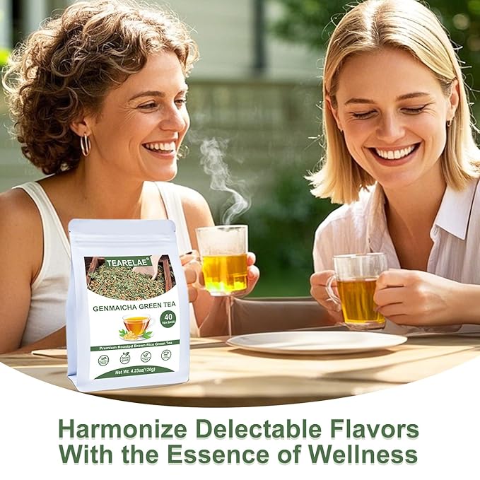 TEARELAE - Genmaicha Tea, 40 Count - Genmaicha Green Tea with Roasted Rice - Smooth Flavor - Non-GMO - Low Caffeine-StrideForce Fitness