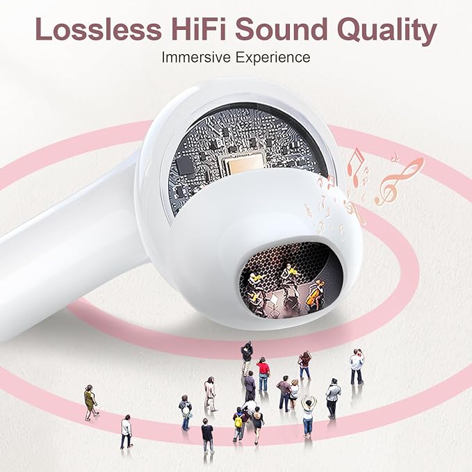 ZIUTY Wireless Earbuds Bluetooth Headphones, 50H Playtime Ear Buds with Mic, LED Digital Display Charging Case, IPX7 Waterproof, Deep Bass Stereo, in-Ear Earphone for iPhone Andriod Phone-StrideForce Fitness