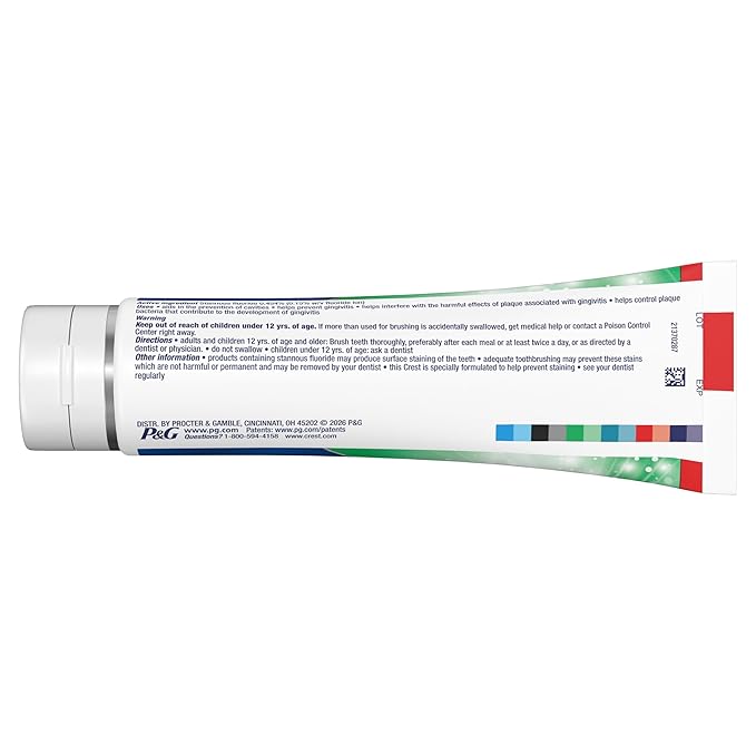 Crest Toothpaste Clean Breath Spearmint 4.6oz – Neutralizes Bad Breath, Antibacterial Protection, Fights Cavities, Freshens Breath, Gently Whitens