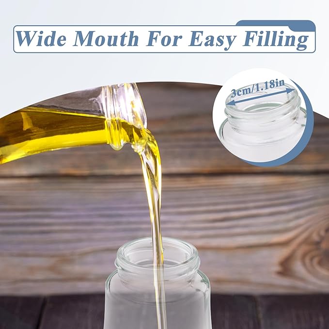 3 Pieces 5.07 Oz/150 ML Glass Mouthwash Dispenser for Bathroom, Refillable Mouth Wash Dispensers with Lid Cup, Small Clear Mouthwash Container Bottle for Kitchen Countertop (5.9" x 2.2")