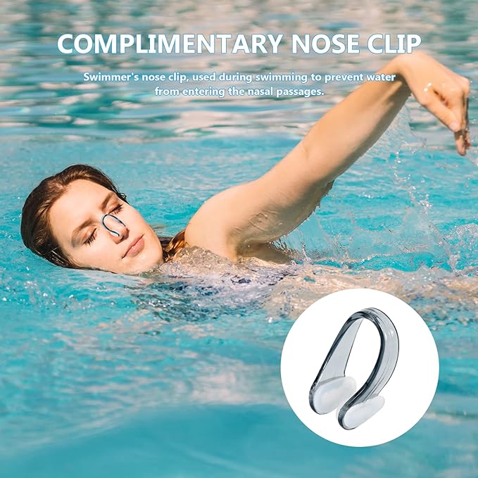 Reusable Swimming Ear Plugs with Nose Clips -2 Pairs Silicone Swimmers Ear Plugs for Adult Water Surfing, Snorkeling, Sleeping and Shower-StrideForce Fitness