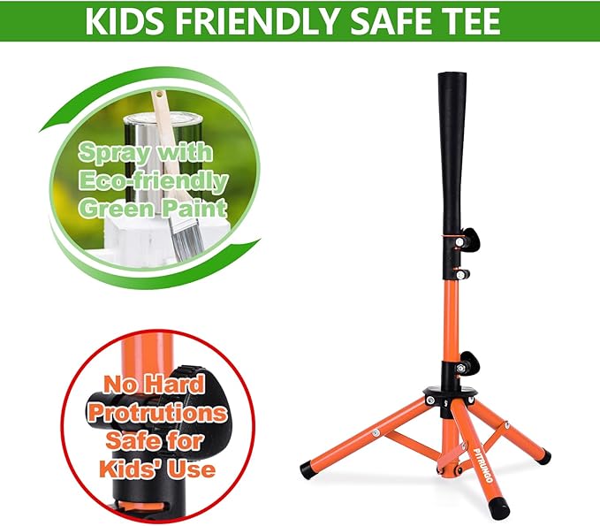 Baseball Softball Tee for Kids Toddles 3-10 Years Batting Hitting Tee T Ball Set Stand for Baseball Trainer Easy Adjustable Height 20.5''-29.5''Portable w/Carry Bag for Indoor Outdoor-StrideForce Fitness