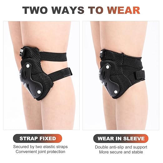 2PM SPORTS Knee Pads for Kids, Wrist Guards Knee and Elbow Pads Set with Drawstring Bag, Protective Gear Set for Girls Boys Roller Skating Cycling Skateboard - Black Medium-StrideForce Fitness