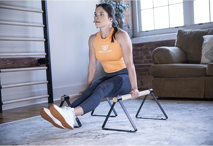 Vita Vibe - USA Made - Wood Large Parallettes Set 18" - 24" Long-StrideForce Fitness