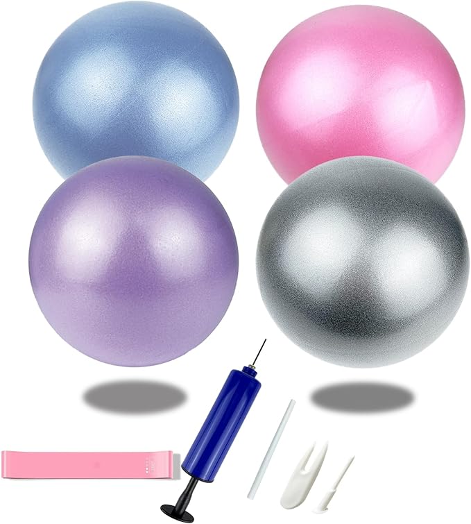 Pilates Ball 9 inch with Pump 5.2oz for Exercise Home Workout Physical Therapy Yoga-StrideForce Fitness