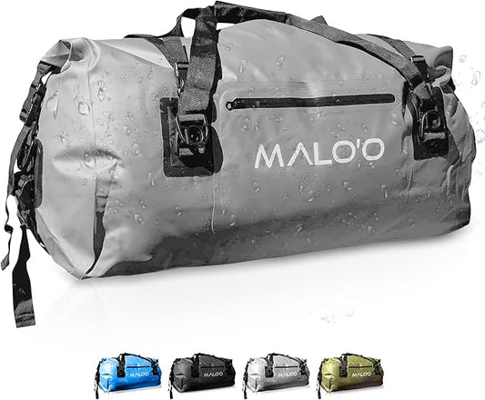 Malo'o Waterproof Dry Bag Duffel 40L/60L/100L, Roll Top Duffel Keeps Gear Dry for Kayaking, Rafting, Boating, Swimming, Camping, Hiking, Beach, Fishing - Internal & External Pockets and Molle Loops-StrideForce Fitness