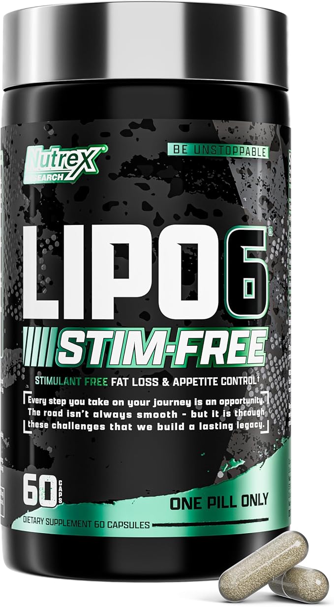 Nutrex Research LIPO SIX Stim-Free Metabolism & Appetite Support Supplement – Reduce Hunger | Non-Stimulant Weight Management Supplement for Women and Men – 60 Servings-StrideForce Fitness