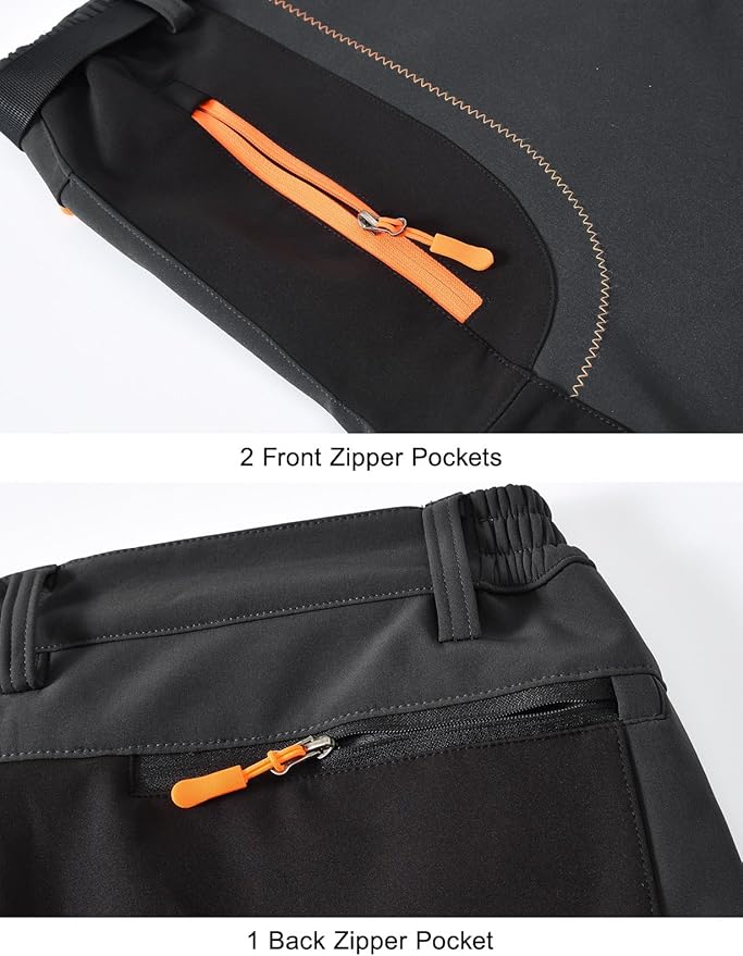 Rdruko Men's Snow Ski Pants Waterproof Insulated Winter Outdoor Snowboard Hiking Fleece Pants with Belt-StrideForce Fitness