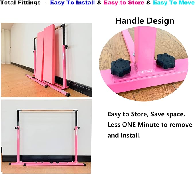 4FT/5FT Gymnastic Bar Set Gymnastics Horizontal Bar Gymnastics Kip Bar for Kids Home Use-StrideForce Fitness