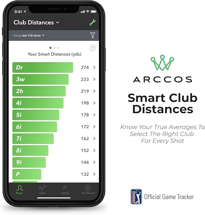 Arccos Smart Sensors: Automatic Golf Game Tracking System, A.I. Powered GPS Rangefinder & Smart Club Distances-StrideForce Fitness
