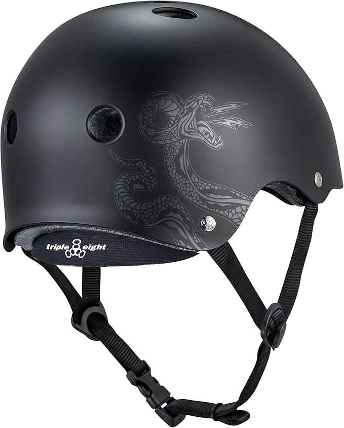 Triple Eight Deep Cover Helmet - Ideal for Skateboarding, Bicycling, BMX, and Roller Skating-StrideForce Fitness