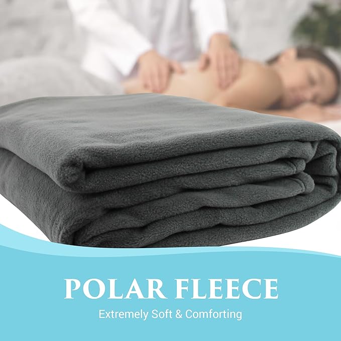 NRG Polar Fleece Blankets Fleece Massage Table Blanket - 60" x 86" - Grey - Ultra Soft, Warm & Comfortable - Lightweight Blanket Perfect for Most Massage Tables - Machine Washable-StrideForce Fitness