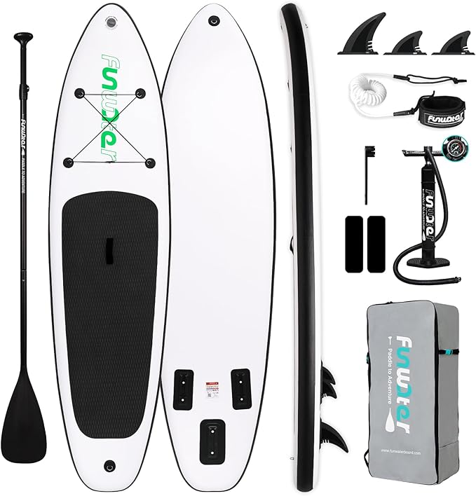 FunWater Inflatable Ultra-Light Stand Up Paddle Board for All Skill Levels with Premium SUP Paddleboard Accessories,Non-Slip Comfort Deck for Youth & Adults-StrideForce Fitness