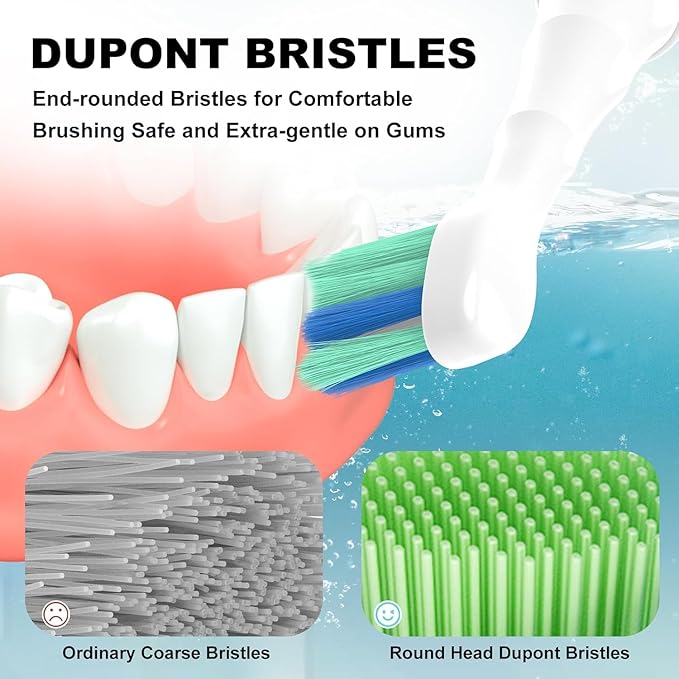 Replacement Heads Compatible with Philips Sonicare Toothbrush C1 C2 C3 A3 W3 G2 G3 4100 5100 6100 1100 2100 3100, Toothbrush Heads Brush Head, 12 Black