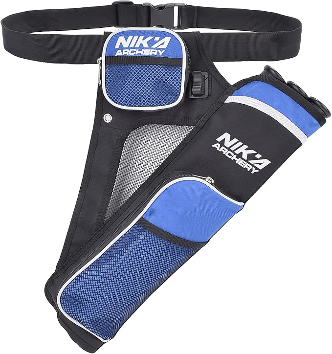 Archery Arrow Quiver Holder, 3-Tubes Hip Quiver Arrow Bag with Adjustable Belt for Youth & Adults Arrows Hunting Target Practicing-StrideForce Fitness