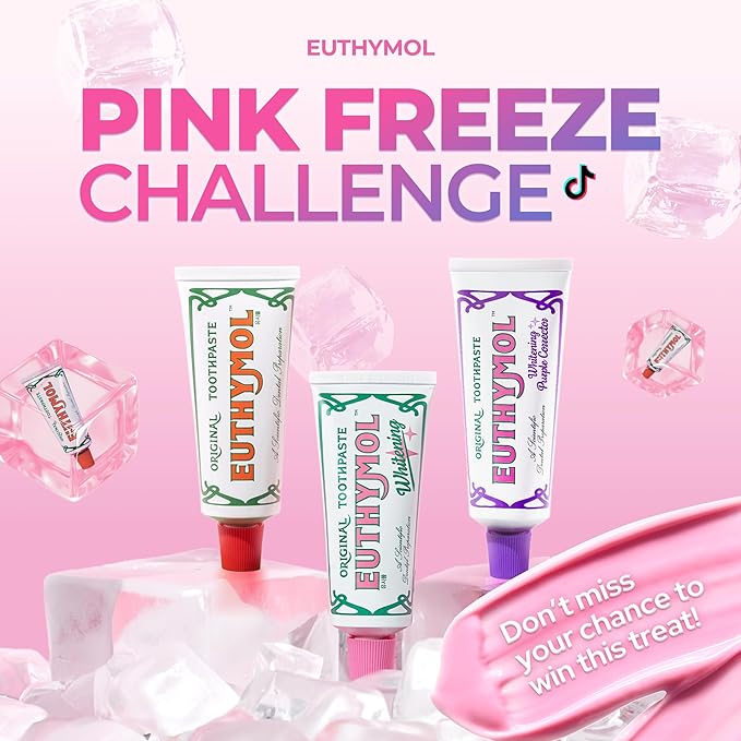 EUTHYMOL Original Toothpaste Travel Set (1.4fl oz*3, Pack of 3) - Gift Set, Stocking Stuffers. Fluoride-Free for Sensitive Teeth & Gum. Bad Breath, Cavity Prevention, 12h Long Lasting Freshness