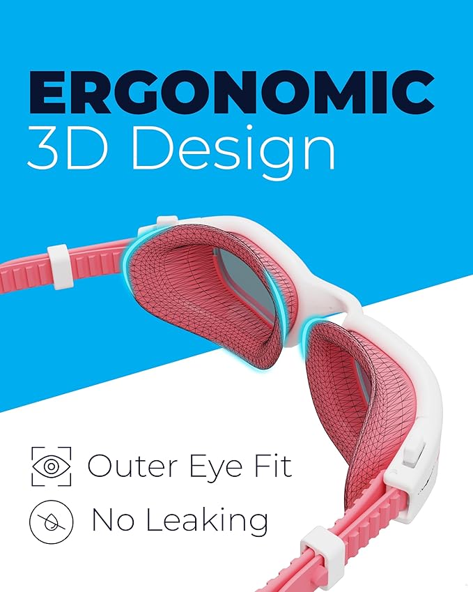 AqtivAqua Swimming Goggles for Kids, MINI-DX Wide View Swim Goggles for Kids Boys Girls, Anti Fog No Leaking-StrideForce Fitness