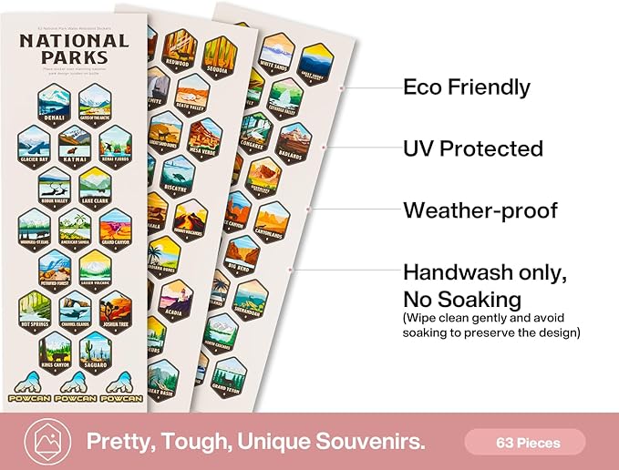 26 oz National Parks Water Bottle with Waterproof Stickers: 2-in-1 Straw Spout Lid, Keep Cold 24H, Leakproof, Car CupHolder Friendly, Insulated Stainless Steel Cup for Travel, Sports, School (Pink)-StrideForce Fitness