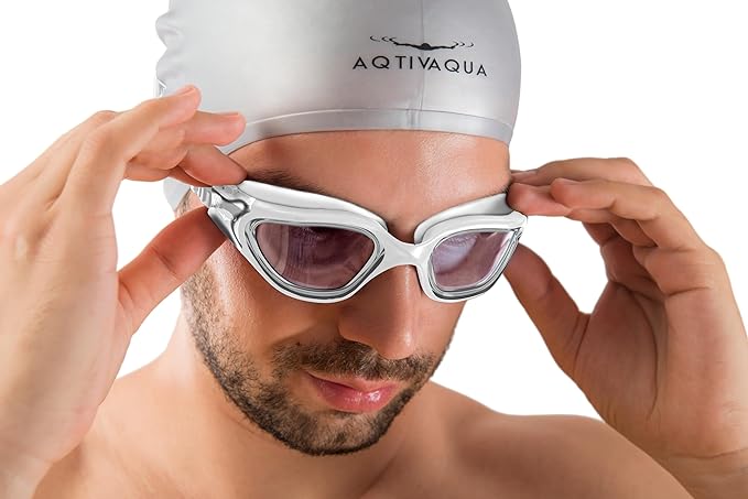 AqtivAqua Swimming Goggles, DX Wide View Swim Goggles for Adult Men Women, Anti Fog No Leaking-StrideForce Fitness