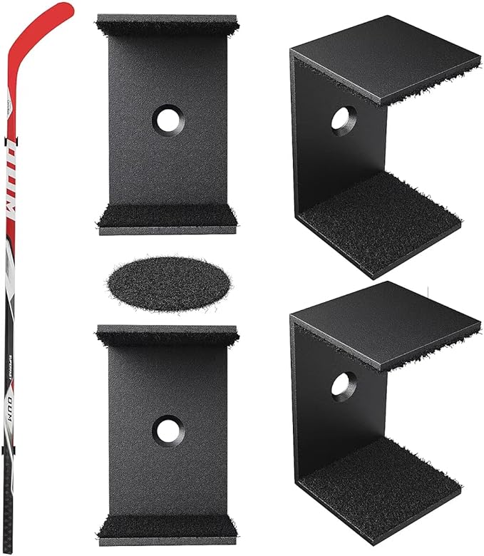 Hockey Stick Display Holder Wall Mount, Hockey Stick Storage Rack, Ice Hockey Stick Hangers for Hockey Room Decor Boys, Supports Vertical、Diagonal、Horizontal Display- Black-StrideForce Fitness