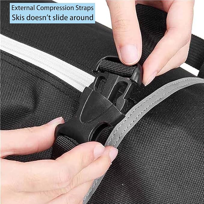 MOOCY Ski Bag for Air Travel, Unpadded Snow Bag Fits Skis Up to 200cm, Carrying Bag for Adults and Children-StrideForce Fitness