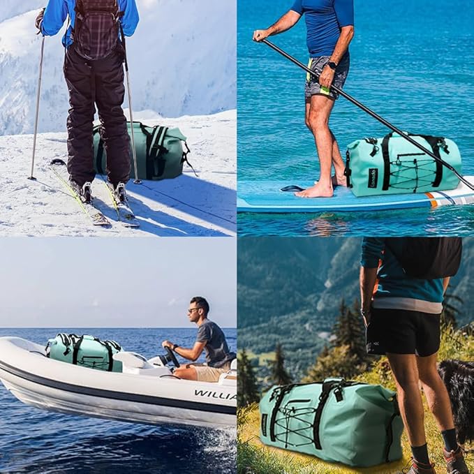 80L Dry Bag Large Waterproof Bag Roll-Top Heavy Duty Fishing Duffel Bag with Durable Straps & Handles for Kayaking Paddle boarding Boating Rafting Fishing-StrideForce Fitness