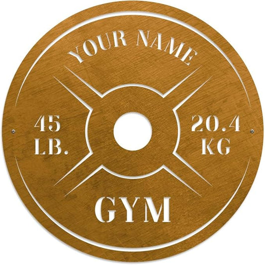 Personalized Home Gym LED Tin Metal Sign Multiple Sizes, Weight Lifting Exercise Workout Room Training Fitness Center Motivational Inspirational Quotes Decor Wall Art Hanging Accessories (10 w/o LED)-StrideForce Fitness