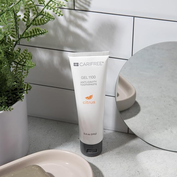 CariFree Gel 1100, Citrus Flavored, Anti-Cavity Fluoride Toothpaste with Nano Hydroxyapatite for pH Neutralization, Cavity Prevention & Enamel Protection, Dentist Recommended,(2.4 Ounce (Pack of 2)