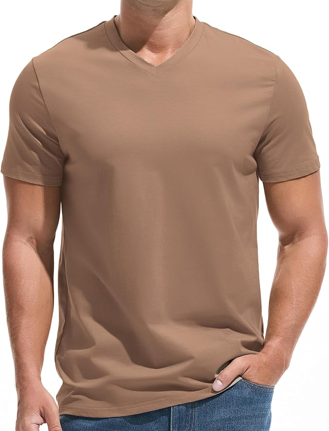 VEIISAR Premium V Neck T Shirts for Men - Modern Fitted Tees Vneck Undershirts-StrideForce Fitness
