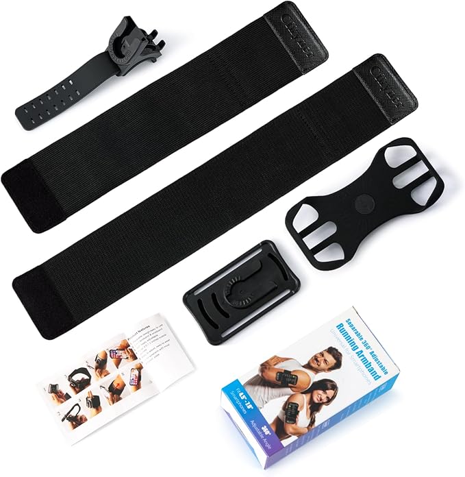 Cikyner Running Armband, 3 in 1 Running Phone Holder Sports Armband Bicycle Phone Holder 360° Rotatable & Detachable Running Phone Armband for 4.5-7'' iPhone Huawei for Gym Running Hiking-StrideForce Fitness