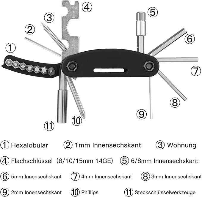 Bicycle Tire Repair Tool Kit with Stainless Steel Tools, Portable Bike Tire Patch Repair Set for Mountain/Road Bikes-StrideForce Fitness