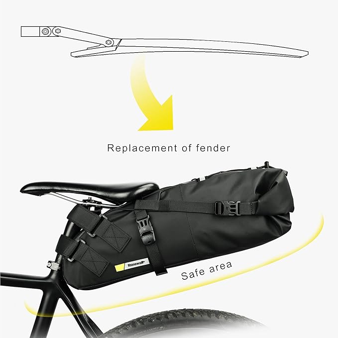 Rhinowalk Waterproof Bike Saddle Bag 10L - Under Seat Storage for Mountain Road Biking and Commuting Trips-StrideForce Fitness