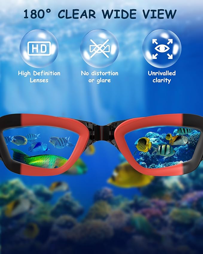 Kids Swim Goggles, Swimming Goggles for Kids Toddlers 3-14 with Swim Cap, Nose Clip, Nose Bridge, Ear Plugs-StrideForce Fitness