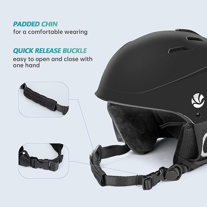 VANRORA Ski Helmet, Snowboard Helmet for Men & Women, Climate Control Venting, Dial Fit, Goggles Compatible, Removable Fleece Liner and Ear Pads, Safety-Certified-StrideForce Fitness