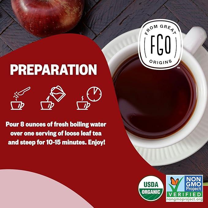 FGO Organic Rosehips Tea, Cut and Sifted, 16 Ounce Resealable Bag, Packaging May Vary (Pack of 1)-StrideForce Fitness