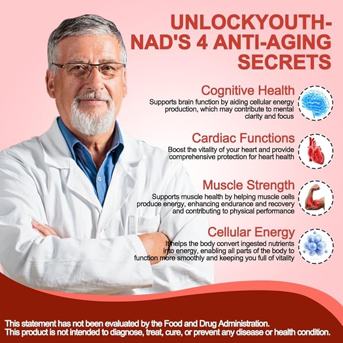 NAD Supplement 1200mg Synergistic Blend with Nicotinamide Riboside, PQQ & Resveratrol - Premium Anti-Aging Supplement for Cellular Energy, Mental Clarity and Longevity (30 Packets)1-StrideForce Fitness