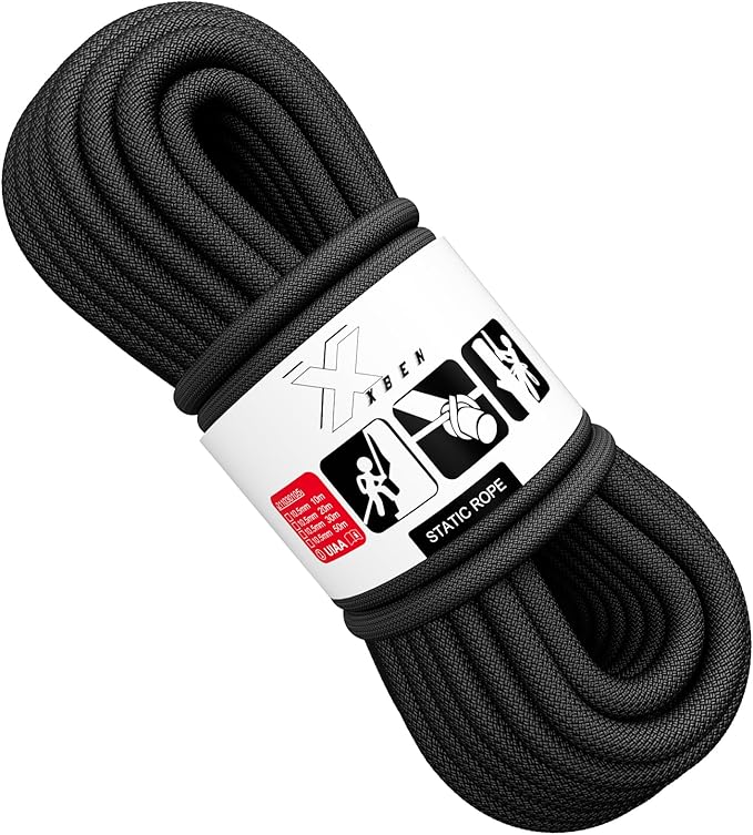 X XBEN Outdoor Climbing Rope 10M(32ft) 20M(64ft) 30M(96ft) 50M(160ft) 70M(230ft) 152M(500FT) 352M(1000FT) Static Rock Climbing Rope for Escape Rope Ice Climbing Equipment Fire Rescue Parachute-StrideForce Fitness