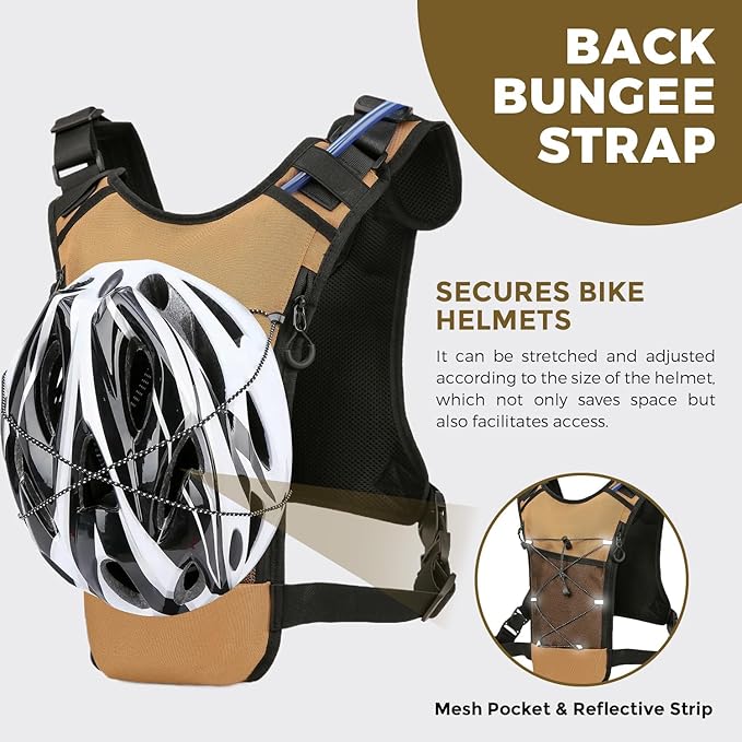 USA Original Patent Running Hydration Vest Backpack, Lightweight Chest Pack with 2.0L Water Bladder Bag Daypack for Hiking Running Cycling Race Marathon for Women Men-StrideForce Fitness