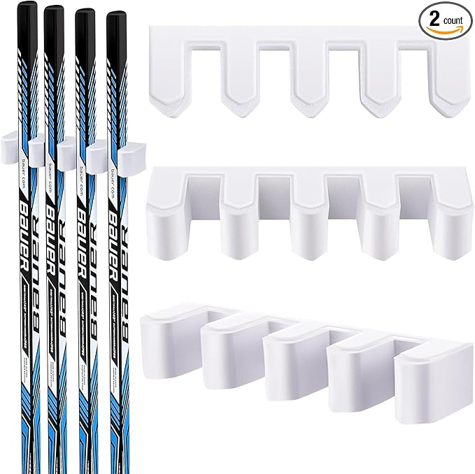 Yousoontic Hockey Stick Holder Wall Mount, 1-6 Stick Capacity, Ice and Field Hockey Organizer (Decor & Storage 2-in-1) for Home Garage Room Office Sports Decoration-StrideForce Fitness